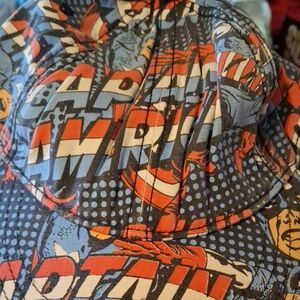 Marvel Comic-Print Hat in Blue, Red, White Captain America